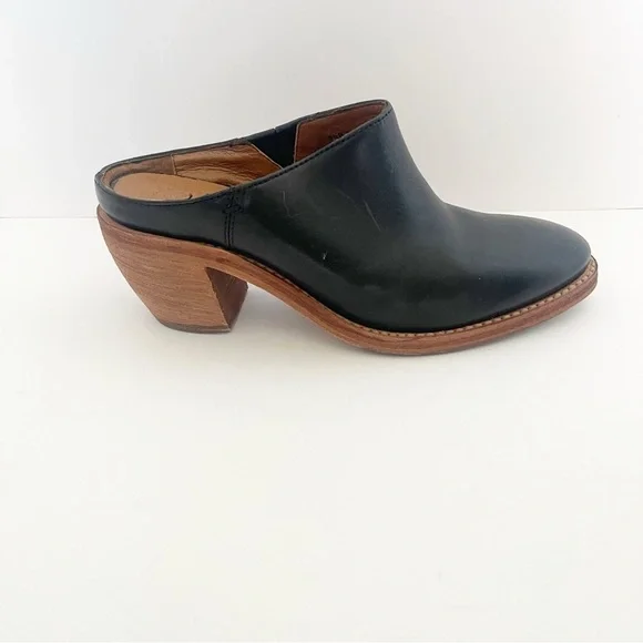 Black Leather Frye Mules - Picture 5 of 7